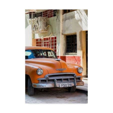 Philippe Hugonnard 'Orange Chevrolet Of Havana' Canvas Art,22x32